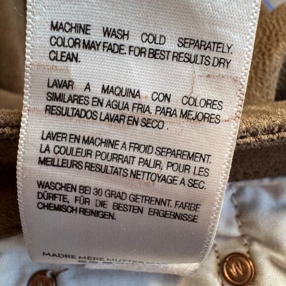 MOTHER The Looker Skinny Faux Suede Pants – "Crackle Tan" Brown Wash Size 28 - Picture 10 of 12